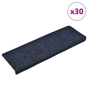 vidaXL Trappematter selvklebende 30 stk 65x21x4 cm bl&aring; rektangul&aelig;r kant