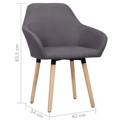 331492 vidaXL Dining Chairs 2 pcs Dark Grey Fabric (UK/IE/FI/NO/DE/FR/NL only)