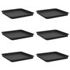 vidaXL Firkantet Blomsterbrett 6 stk. Svart 36 x 36 x 2,5 cm Plast