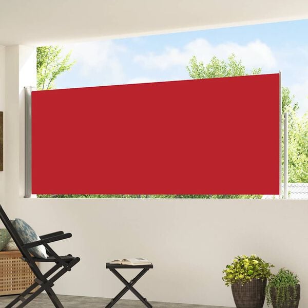 vidaXL Uttrekkbar sidemarkise 120x500 cm r&oslash;d