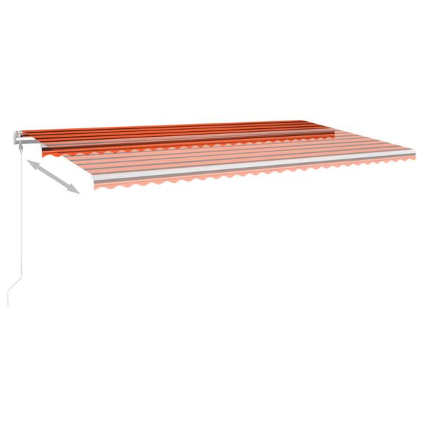vidaXL Automatisk uttrekkbar markise 600x350 cm oransje og brun