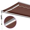 vidaXL Automatisk uttrekkbar markise med LED brun 450x350 cm