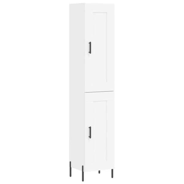 vidaXL Highboard hvit 34,5x34x180 cm konstruert tre