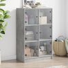 vidaXL Highboard med d&oslash;rer betonggr&aring; 68x37x109 cm konstruert tre