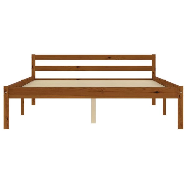 vidaXL Sengeramme med 2 skuffer honningbrun heltre furu 140x200 cm