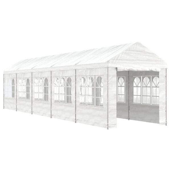 vidaXL Paviljong med tak hvit 11,15x2,28x2,69 m polyetylen