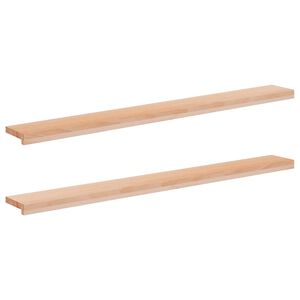 vidaXL Vinduplanker 2 stk. Naturlig 160 x 20 x 2 cm Massiv b&oslash;ketre