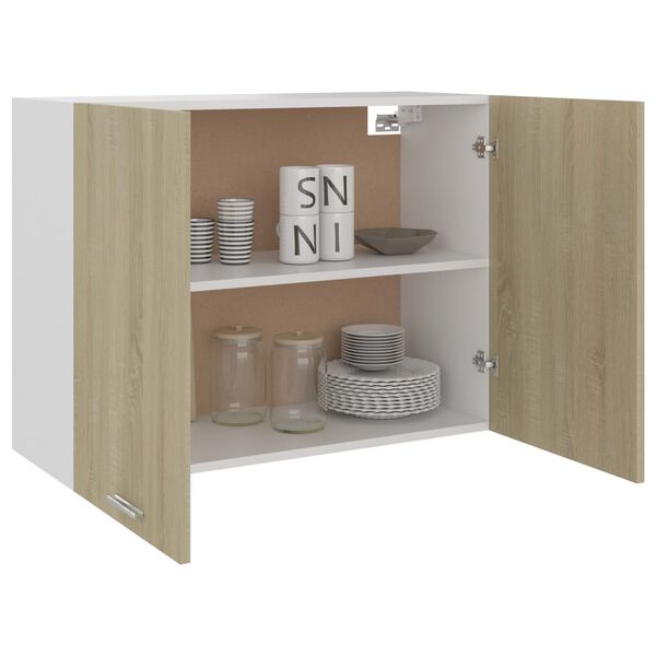 vidaXL Hengende skap sonoma eik 80x31x60 cm konstruert tre
