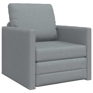 vidaXL Sammenleggbar Sofa seng Lysegr&aring; 74 x 77 x 81 cm stoff