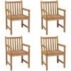 vidaXL Utestoler 4 stk heltre teak