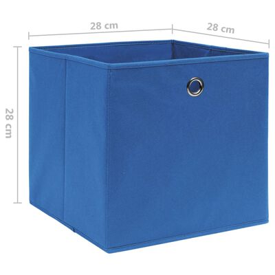 vidaXL Oppbevaringsbokser 4 stk uvevd stoff 28x28x28 cm blå