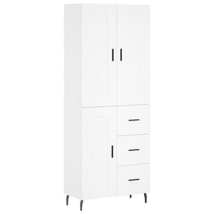 vidaXL Highboard hvit 69,5x34x180 cm konstruert tre