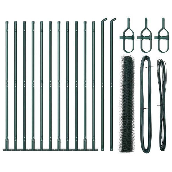 vidaXL Gjerdep&aring;le gr&oslash;nn 25 x 1,2 m (36 mm netting) St&aring;l