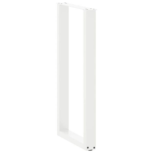 vidaXL Barbordben U-formet 2 stk hvit 40x(100-101) cm st&aring;l