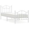vidaXL Sengeramme i metall med hode- og fotgavl hvit 90x200 cm
