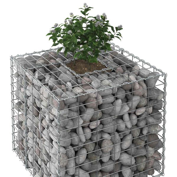 vidaXL Gabion hevet seng s&oslash;lv 60 x 60 x 55 cm Galvanisert St&aring;l