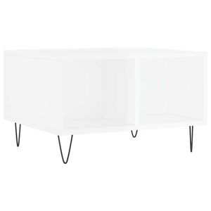 vidaXL Salongbord h&oslash;yglans hvit 60x50x36,5 cm konstruert tre
