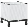 vidaXL Hagekrukke med hjul Hvit 40 x 40 x 48 cm PP
