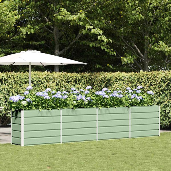 vidaXL Plantekassed Pastellgr&oslash;nn 480 x 50 x 45 cm Galvanisert St&aring;l