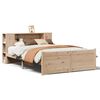vidaXL Seng med bokhylle uten madrass 160x200 cm heltre furu