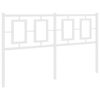 vidaXL Sengegavl i metall hvit 135 cm