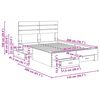 vidaXL Sengestamme med skuff med hodegjerde med lagring Konstruert tre
