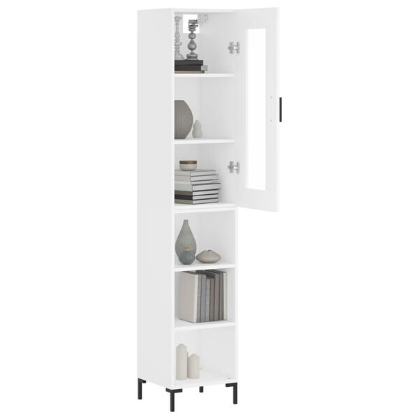 vidaXL Highboard hvit 34,5x34x180 cm konstruert tre