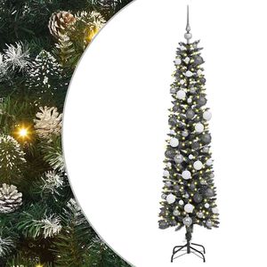 vidaXL Kunstig juletre med 300 LED gr&oslash;nn 180 cm PVC og plast og st&aring;l