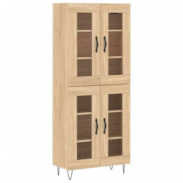 vidaXL Highboard sonoma eik 69,5x34x180 cm konstruert tre