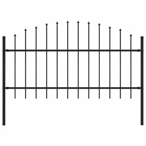vidaXL Hagegjerde Woerden med spydtopp st&aring;l 170x125 cm svart