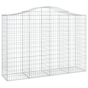 vidaXL Gabionkurv buet 200x50x140/160 cm galvanisert jern