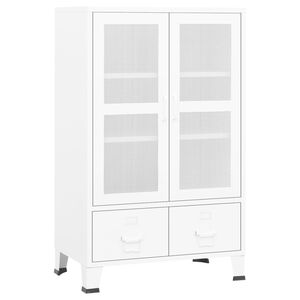 vidaXL Industriell oppbevaringskiste hvit 70x40x115 cm metall