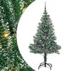 vidaXL Kunstig Julesekk Sn&oslash; Flocket med LED Lys Gr&oslash;nn og hvit 150 cm