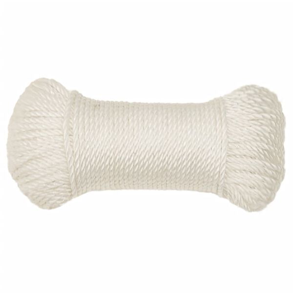 vidaXL Arbeidstau hvit 3 mm 25 m polypropylen