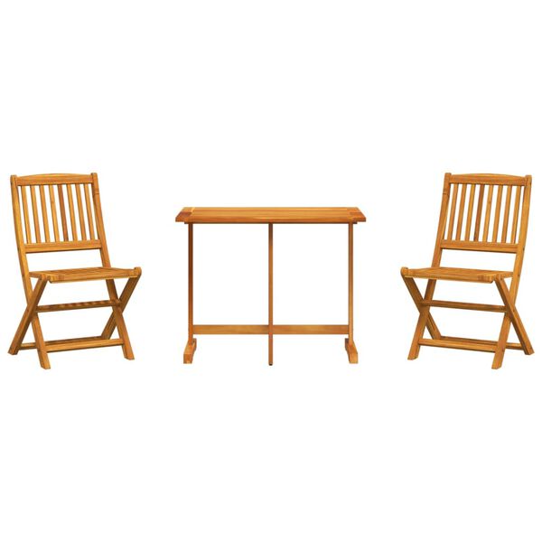 vidaXL Sammenleggbar hagespisegruppe 3 deler heltre akasie