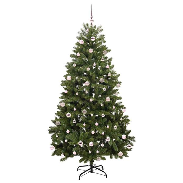 vidaXL Kunstig juletre med 300 LED gr&oslash;nn 240 cm PVC og metall