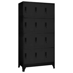 vidaXL Oppbevaringsskap svart 90x45x180 cm st&aring;l
