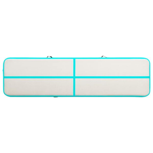 vidaXL Oppbl&aring;sbar gymnastikkmatte med pumpe 800x100x20 cm PVC gr&oslash;nn