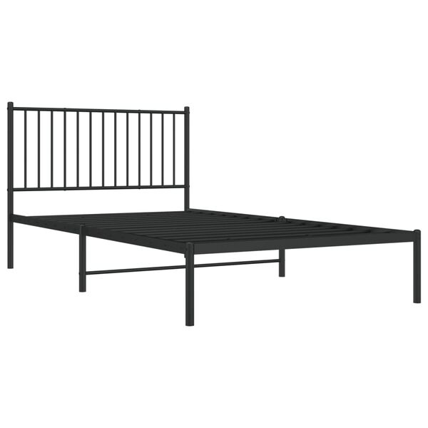 vidaXL Sengeramme i metall med hodegavl svart 107x203 cm
