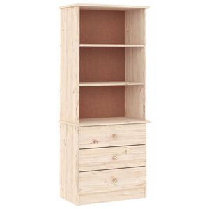 vidaXL Bokhylle med skuffer ALTA 60x35x142 cm heltre furu
