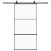 vidaXL Skyved&oslash;r med monteringssett svart 102x205 cm ESG-glass