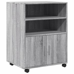 vidaXL Rulleskap gr&aring; sonoma 60x48x81 cm konstruert tre