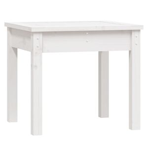 vidaXL Hagebenk hvit 50x44x45 cm heltre furu