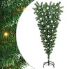 vidaXL Opp-ned kunstig forh&aring;ndsbelyst juletre med kulesett 150 cm PVC