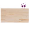 vidaXL Bordplater 4 stk 100x50x1,7 cm rektangul&aelig;r heltre furu