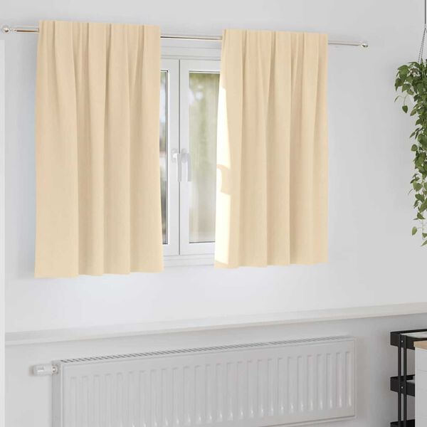 vidaXL M&oslash;rkleggende Gardiner med Ringer 2 pcs Krem 140 x 140 cm