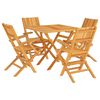 vidaXL Hagespisegruppe 5 deler heltre teak