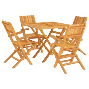 vidaXL Hagespisegruppe 5 deler heltre teak