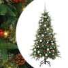 vidaXL Kunstig sammensatt juletre med 150 LED gr&oslash;nn 150 cm PE og PVC