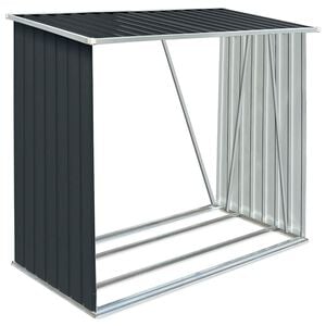 vidaXL Vedskjul galvanisert st&aring;l 163x83x154 cm antrasitt